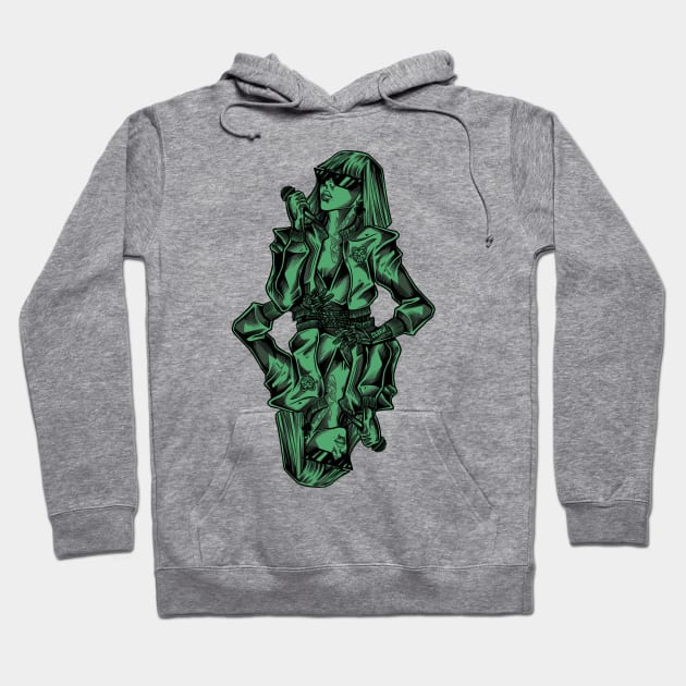 Queen Of Clubs Hoodie by Scottconnick